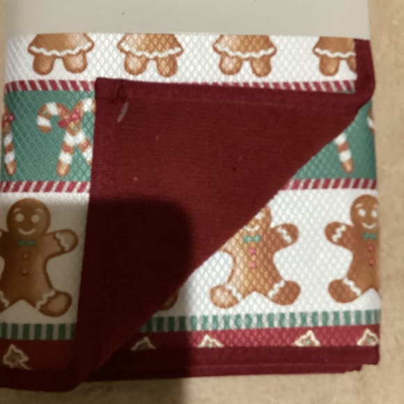 New Martha Stewart Reversible Dish Drying Mats - gingerbread and candy canes-2 p - Picture 4 of 7